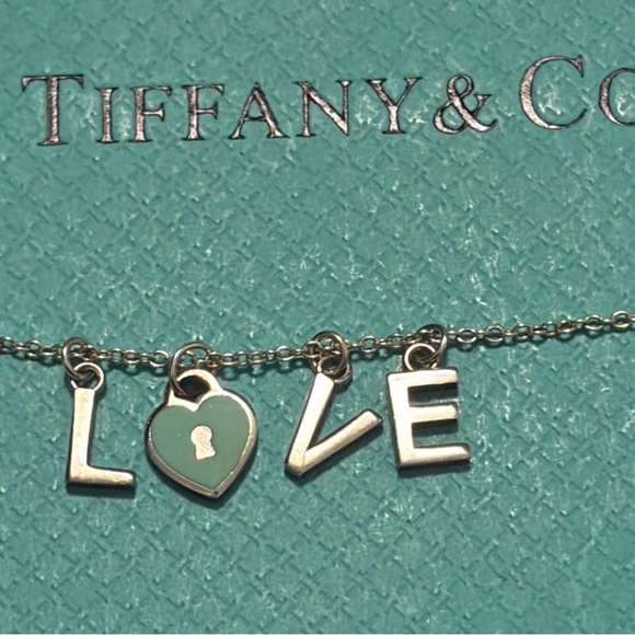Tiffany & Co. Jewelry - Tiffany & Co. Silver and Teal Love Necklace